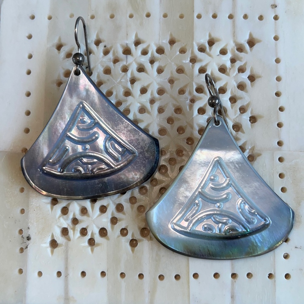 Tahitian shell earrings